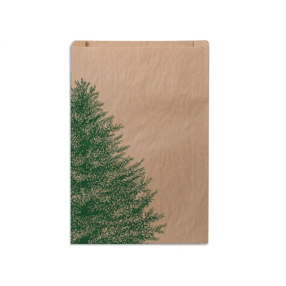 500 Pcs, Evergreen Kraft Paper Merchandise Bags, 12X15" for Food Packaging, Made in USA