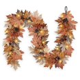 thumbnail image 1 of 6 FT Fall Garland with Lights Timer Function Automatic on/Off, 1 of 5
