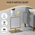 thumbnail image 2 of Kings Brand Furniture Gold Metal & Glass Side End Table – Modern Accent for Living Room & Bedroom, 2 of 7