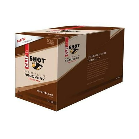 Clif Bar Clif Shot Protein Recovery Drink Mix - 12 Single Servings Box (Chocolate)