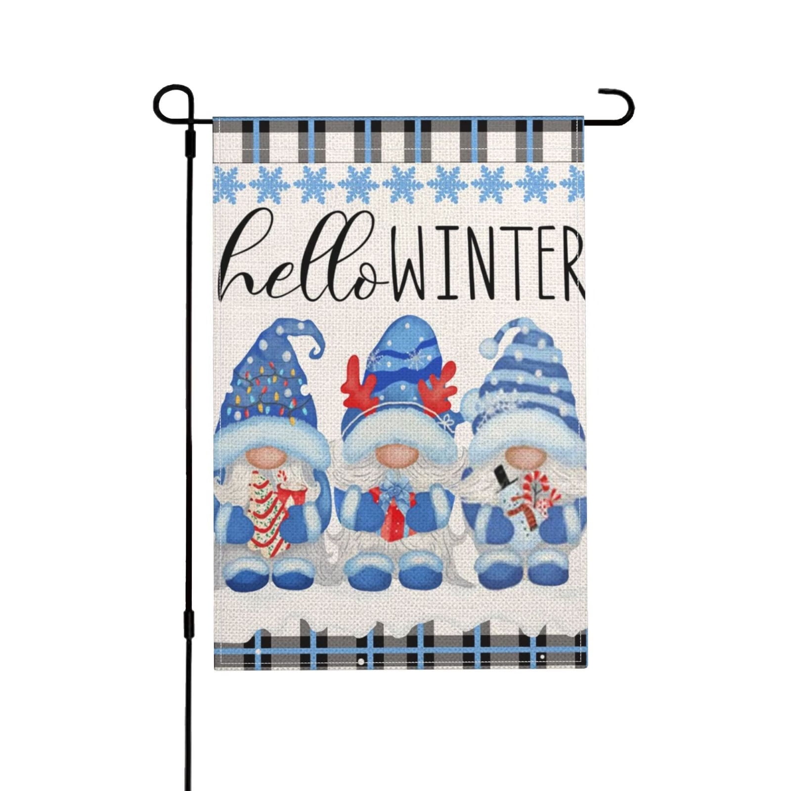 Christmas Garden Flag, Gnome Yard Flag, Xmas Holiday Yard Flag for