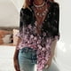 thumbnail image 2 of Blusa informal para mujer, cuello redondo, manga larga, estampado, camisa suelta, tops, botones, cárdigan Pompotops  FGAJ6871, 2 of 5