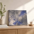 thumbnail image 2 of Abstract Blue Grid Canvas Wall Art, Minimalist Gray Pixelated Blocks Geometric Wooden‑Stretched Canvas Print Artwork, Home Wall Decor for Living Room Bedroom Office 14"Lx11"W, 2 of 9