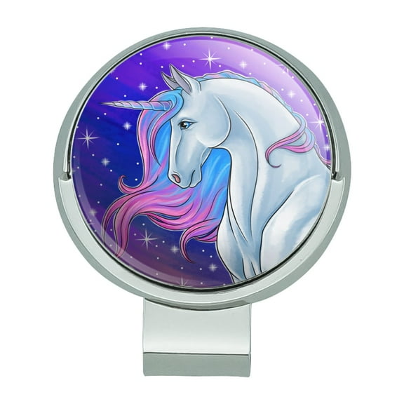 Majestic Unicorn Pink Purple Blue Golf Hat Clip With Magnetic Ball Marker