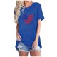 thumbnail image 2 of Fiudx Tops para Mujer Camiseta de Manga Corta con Cuello Redondo y Estampado de Bandera de Moda para Mujer, 2 of 4
