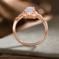 thumbnail image 4 of Pear shaped Opal Engagement ring set in 14K Rose Gold Vermeil- Inspired Diamond Bridal Band- Leaf wedding ring, 4 of 6