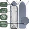 thumbnail image 2 of Lammaloe Ironing Board Cover and Pad 15 x 54, Thick Padding, Elastic Edge, Hook & Loop Secure Fit, Stone Blue, 2 of 5