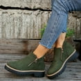 thumbnail image 3 of Womens Platform Ankle Boots 2025 Fashion Casual Side Zipper Round Toe Chunky Mid Heel Walking Booties Winter Fall Green Size 7.5, 3 of 7