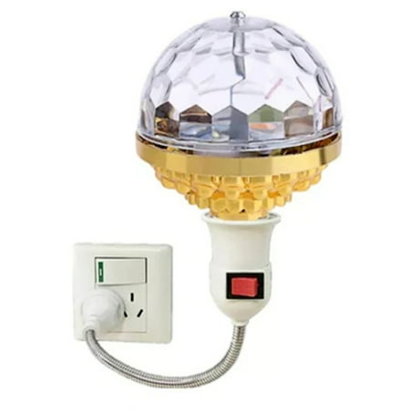 

Garhelper Crystal Ball Bulb With Vientiane Lamp Holder Plastic Energy Saving Party Dance Party Stage Light