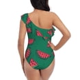 thumbnail image 5 of Sikiie Watermelon Print Women One Piece Swimsuits Tummy Control One Shoulder Bathing Suits Ruffle Swimwear, From S to XXL-X-Large, 5 of 6