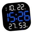 thumbnail image 4 of Reloj de pared digital moderno con temperatura y humedad, relojes LED, alarma electrónica Azul, 4 of 9