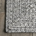 thumbnail image 5 of nuLOOM Wynn Braided Indoor/Outdoor Salt And Pepper 10' Casual Square Rug, 5 of 9
