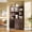 Black walnut, variant on COZONY 71‑Inch Kitchen Hutch Cabinet with Acrylic Doors, White & Light Walnut Top, Pantry Organizer for Dining Room & Kitchen Storage,Gray