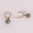thumbnail image 3 of 18K Gold Plated Moon Drops Pearl Bead Hoop Earrings In Four Colors For Woman, 3 of 7
