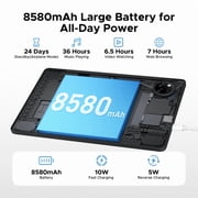 DOOGEE Tab A9 Pro+ 11 inch Tablet with 90Hz Display,30GB+128GB/2TB TF Octa-Core Gaming Tablets,8580mAh,Android 15 Tablet,1080P,Bluetooth 5.0+5G WiFi Tablets,13MP+5MP,Face ID/OTG Black
