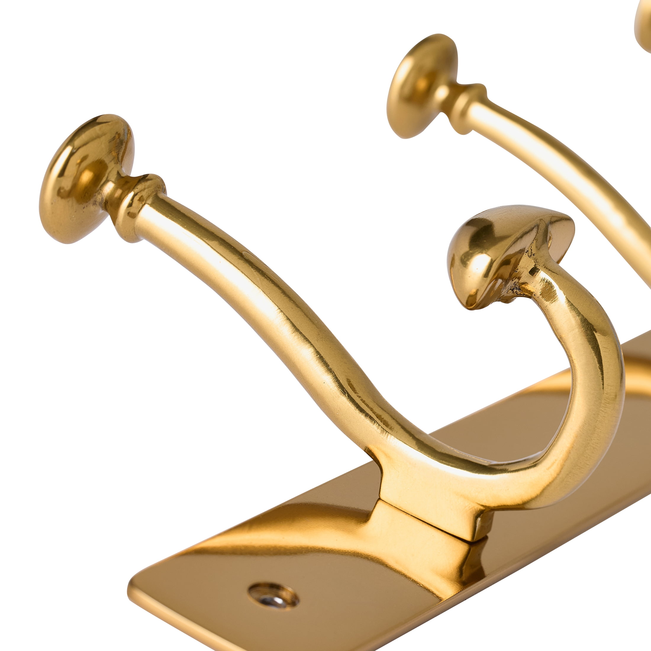 Better Homes & Gardens Modern Heirloom Metal 16-inch Hook Rack, Heritage Gold Finish