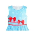 thumbnail image 6 of Girls Dress Blue Casual Mermaid Double Bow Tie Party 9-10 Years, 6 of 8