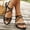 Black, variant on Women's Criss Cross Strappy Sandals Open Toe Summer Flat Sandal with Back Strap White 7.5(40)