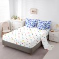 thumbnail image 3 of jejeloiu Watercolor Sea Turtle 7 Pieces Full Size Bedding Sets,Coral Print Full Size Bed in a Bag For Boys,Blue White,Polkadot Reversible, 3 of 7