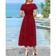 thumbnail image 5 of Vestido PRETTYGARDEN para mujer, midi, cuello en V, cuello en V, volantes y bolsillos, 5 of 9