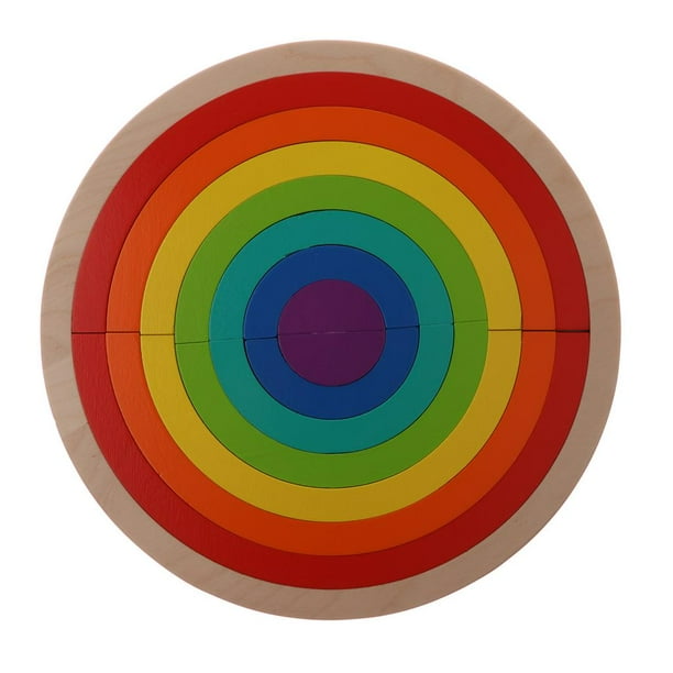 Kit de bloques apilables de colores del arcoíris para niños pequeños, juego de habilidades motoras Puente circular