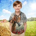 thumbnail image 2 of LIBRCLO Toddler Button Down Shirts for Boys Size 3 Years Short Sleeve Summer Beach Shirts Casual Cowboy Prints Shirt Multicolor, 2 of 8