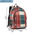 thumbnail image 2 of FORMRS School Backpack 17" Student Travel Bag with Laptop Compartment, Vibrant Red Tartan Pattern, 2 of 7