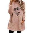 thumbnail image 2 of Uootdi Winter Clothing for Women Long Sleeve Sweatshirts for Oversized Crewneck Women Sherpa Fleece Gift Hoodies for Women Wint er Sherpa Fuzzy, 2 of 4