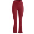 thumbnail image 2 of gbyLJF Women's Flared Trousers High Waisted Front-slit Pants Stretch Solid Color Sweatshirt Wide Leg Yoga Pants, 2 of 4