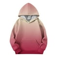 thumbnail image 5 of Eltusu Girls Pullover Hoodies, Casual Gradient Long Sleeve Thermal Sweatshirts with Pockets Wine Size 9-10 T, 5 of 7