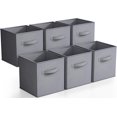 thumbnail image 1 of Sorbus Cubos de Almacenamiento de Tela Plegables de 11 Pulgadas: 6 Contenedores Plegables con Asas para Ropa, Juguetes y Libros (Gris), 1 of 8
