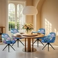 thumbnail image 4 of Xoenoiee Dragonfly Hydrangea Print Curved Back Dining Chair Covers with Armrest, Stretch Accent Chairs Covers Slipcovers Swivel Armchair Cover Protector for Vanity Living Room Bedroom, 4 of 7