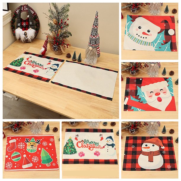 Teissuly Christmas Decorations, Linen Printed Tablecloth, Table Decoration, Christmas Mat Teissuly WER202310165114