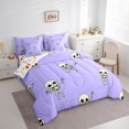 thumbnail image 2 of Feelyou Kawaii Skeleton Twin Bedding, Cute Gothic Cartoon Bedding Comforter Set, Lavender, Halloween Reversible, 7-Piece, 2 of 7