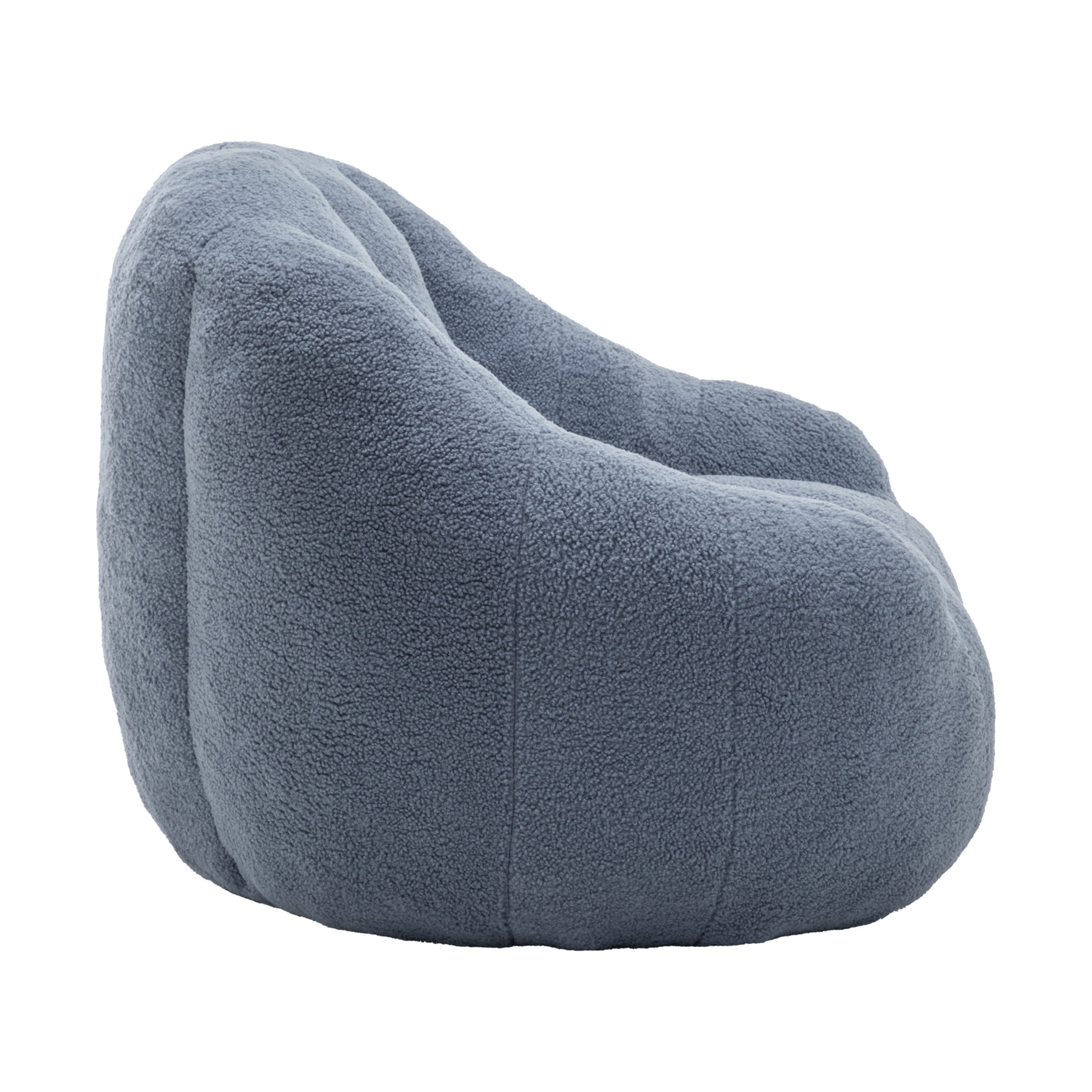 Noble House Halden Comfy Faux Fur Bean Bag Chair, Tufted Soft Memory Foam Lazy Sofa, for Living Room, Light Blue