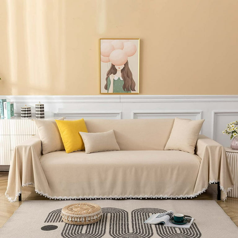 Linen Sofa Slipcover, Sofa Cover Furniture Protector, Sectional Cover  Farmhouse Decor