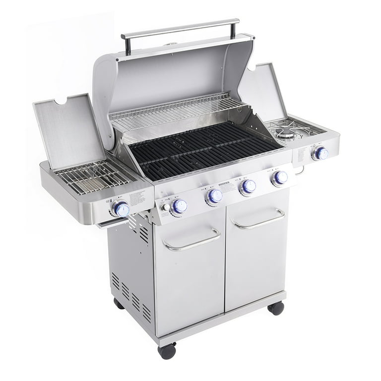 Monument Grills 4-Burner Propane Gas Grill in Stainless with LED