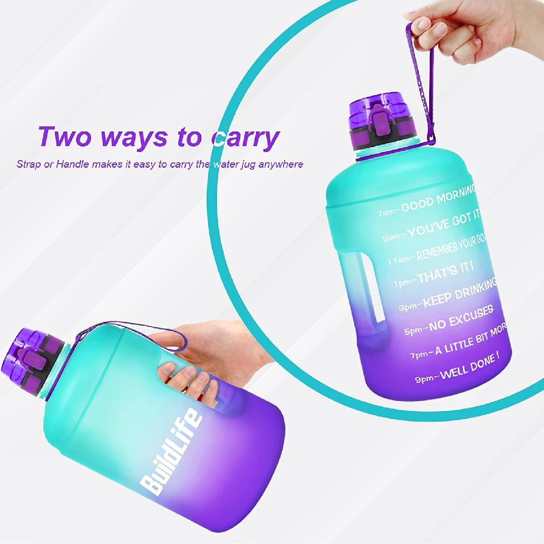 Vinsguir 1 Gallon Water Bottle with Times to Drink - Motivational Large 128  oz Water Jug with