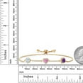 thumbnail image 3 of Gem Stone King 18K Yellow Gold Plated Silver Bracelet for Women Aquamarine Pink Moissanite (1.65 Cttw), 3 of 4