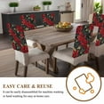 thumbnail image 4 of Christmas Flower Chair Covers Set of 8 Poinsettia Leaf Red Floral Chair Back Covers Stretch Removable Washable Slipcovers Protector for Dining Room Kitchen Party Decor, 4 of 5