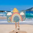 thumbnail image 2 of Yayeee Kids Hooded Towels Toddler Soft Absorbent Beach Bathing Wrap 50" x 23.5", Blue Rainbow, 2 of 5