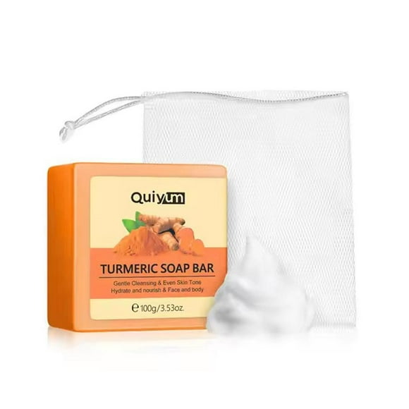 Ruifaya Soft Gentle Turmeric Lemon Soap Deeply Cleanse Pores Remove Dirt and Oil New U9 P0S8