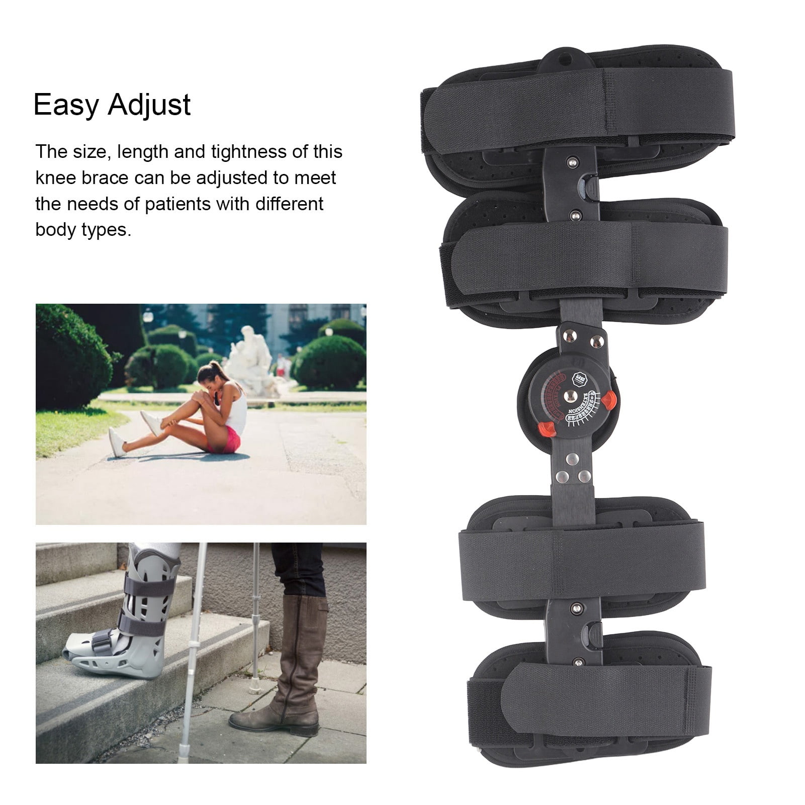 Hinged Knee Brace, Promote Recovery Knee Support Brace Breathable  For Sports