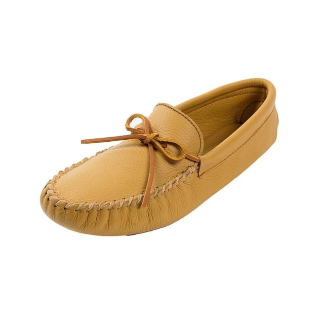 Minnetonka Men's Double Deerskin Softsole, Natural, 8 M US