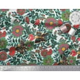 thumbnail image 2 of Soimoi Velvet Fabric Leaves & Floral Artistic Print Fabric by The Yard 58 Inch Wide, 2 of 3