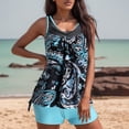 thumbnail image 3 of Womens Swimsuits Two Piece Dot Printed Tank Top with Boyshorts Sling Beachwear Green Women Bathing Suits XXXL, 3 of 5