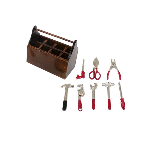 Casa de muñecas Caja de herramientas Miniatura Accesorios para muñecas portátiles Simulación de juguete decorativo para niños Inevent FN000073-00B