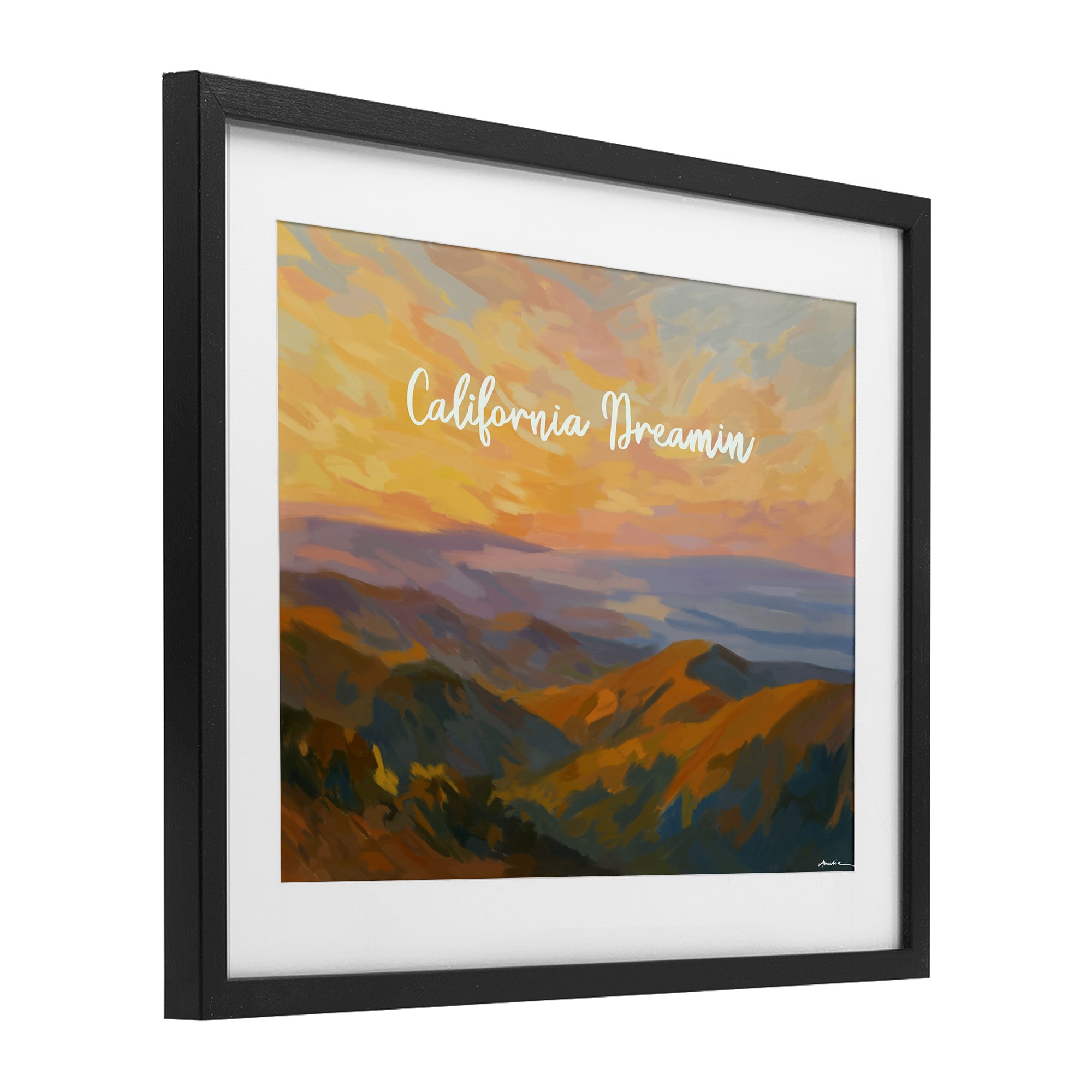 Stupell Industries California Dreamin' Mountains Black Framed Print Under Glass, design by Amelia Noyes