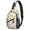 Geometric Leaf White Pattern, variant on Geometric Triangle Beige Pattern Sling Backpack, Unisex Daily Travel Sling Pack with Side Mesh Pockets, Breathable Padded Back Gift Ideas for Holiday Birthday Gifts