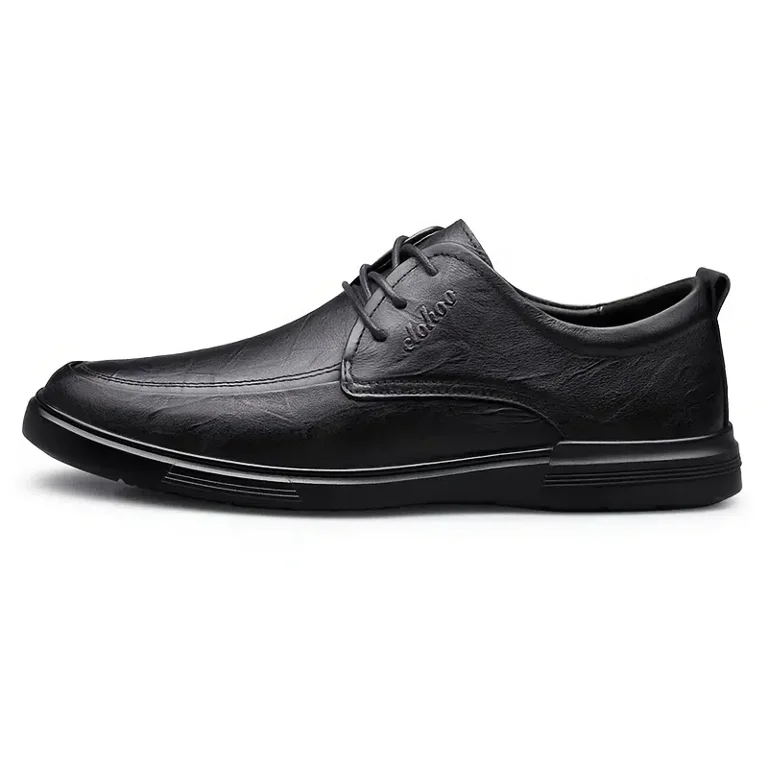 CLOHOO Men s Leather Comfortable Casual Dress Shoes With Rubber